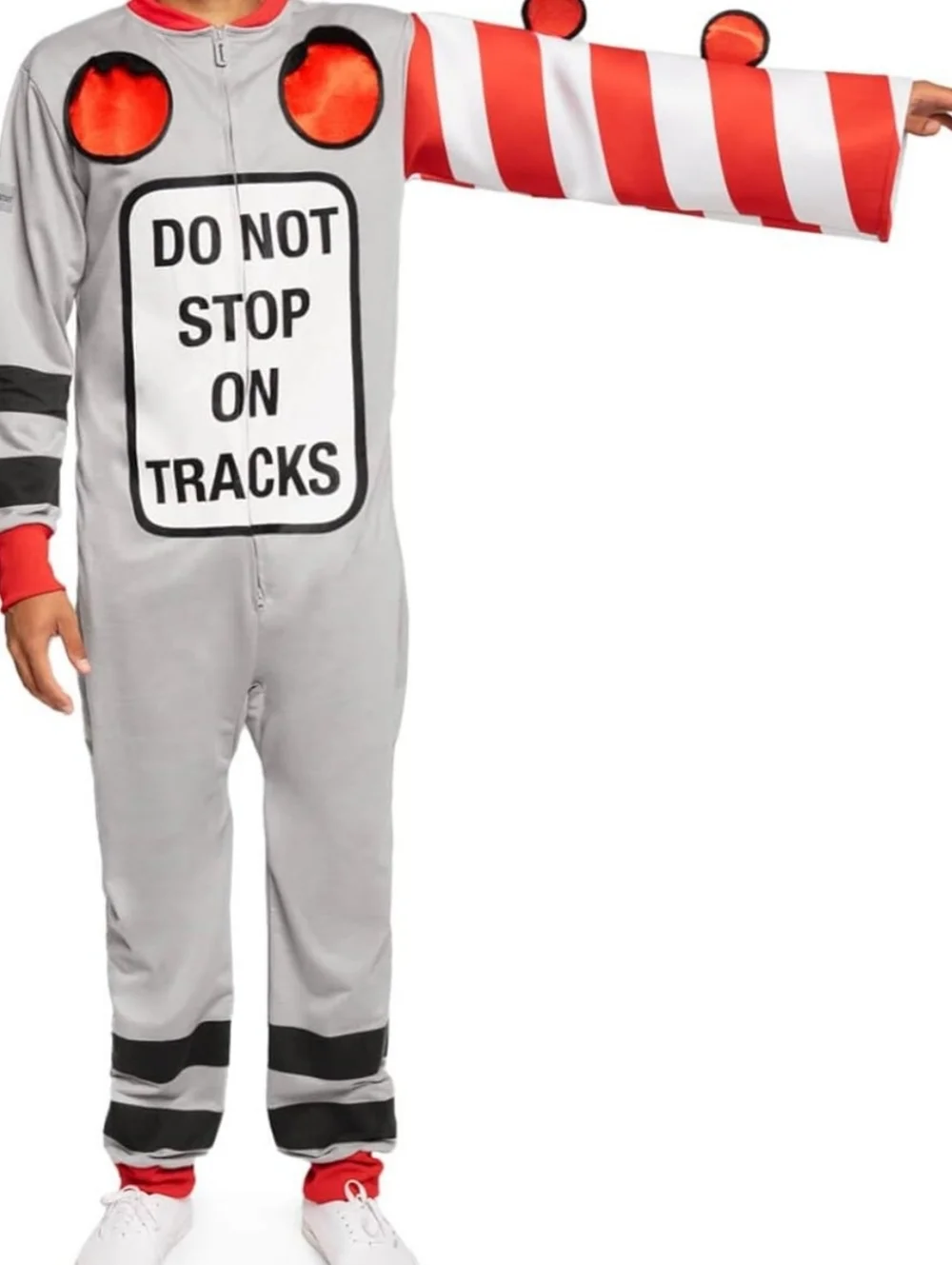 Tipsy Elves Men's Grey Railroad Crossing Halloween Costume - No Headpiece Sz L - Picture 3 of 10